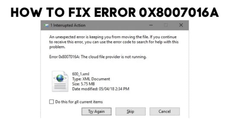 How to Fix Error 0x8007016a - TechColleague